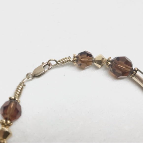 🆕 Handmade bracelet - brown, gold with heart 3" - Picture 3 of 6